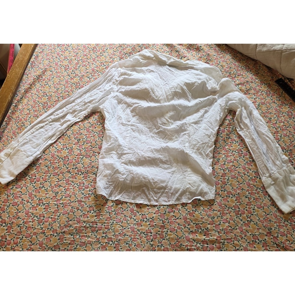 Live A Little VTG Y2K White Ruffle Top Sz Large %100 Cotton Layered Cowgirl Boho - Picture 2 of 12